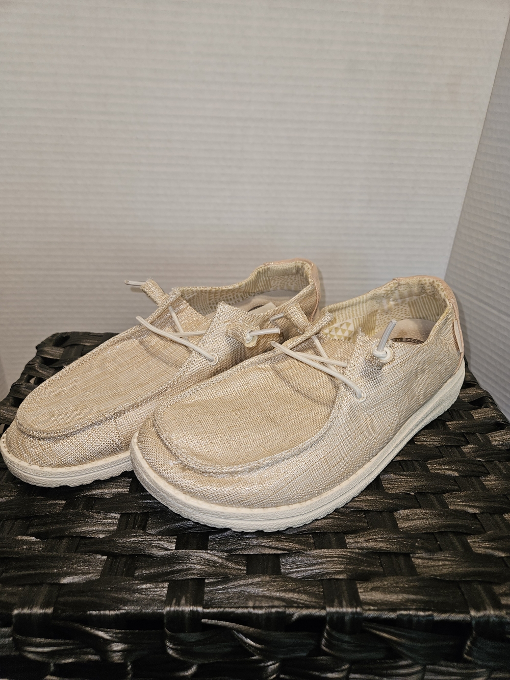 Hey Dude Exclusively Made for Buckle Women's Natural/Cream Pink Canvas Slip-Ons